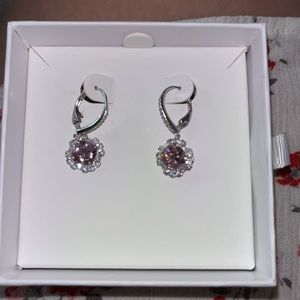 Beautiful lab created rose quart earrings